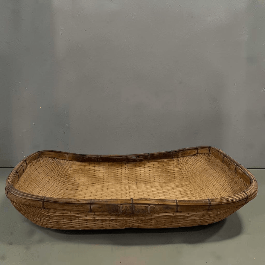 Water Tiger Decor Large Rectangle Willow Scooped Basket