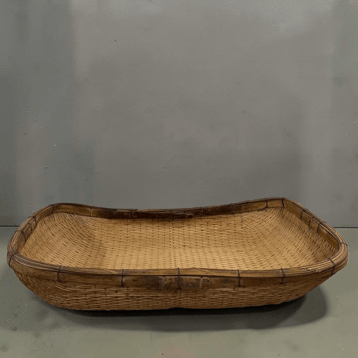 Water Tiger Decor Large Rectangle Willow Scooped Basket