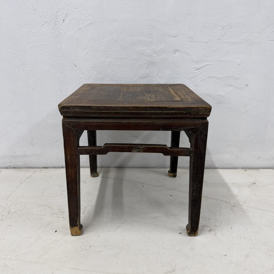 Water Tiger Furniture Antique Chinese Square Elm Side Table | 49x49x50cm