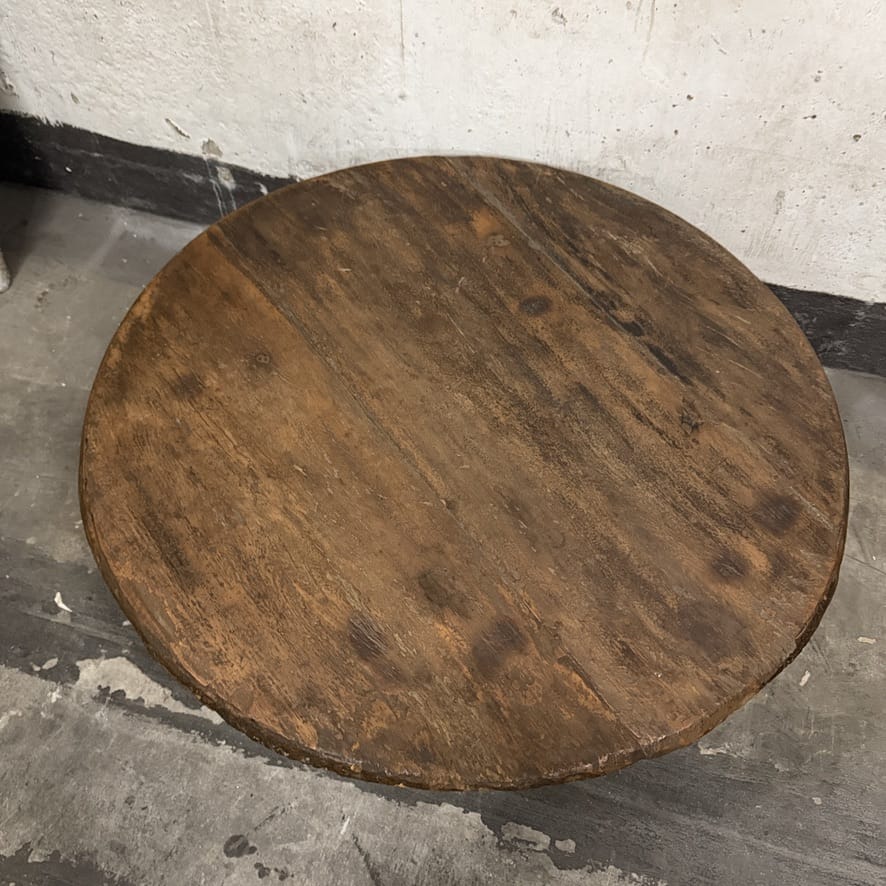 Water Tiger Furniture Vintage Teak Low Round Coffee Table