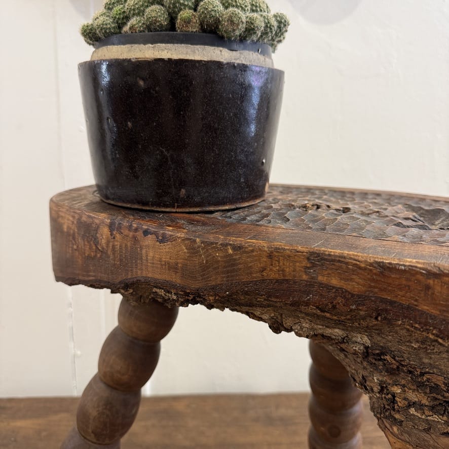Water Tiger Furniture French Brutalist Stool On Three Legs