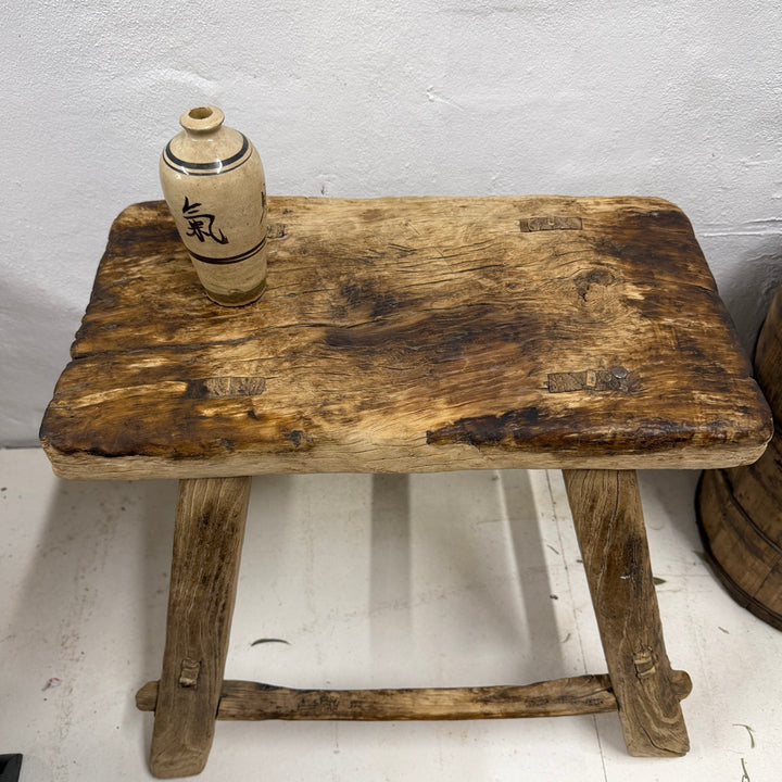 Water Tiger Furniture Aged Oversized Chinese Elm Stool