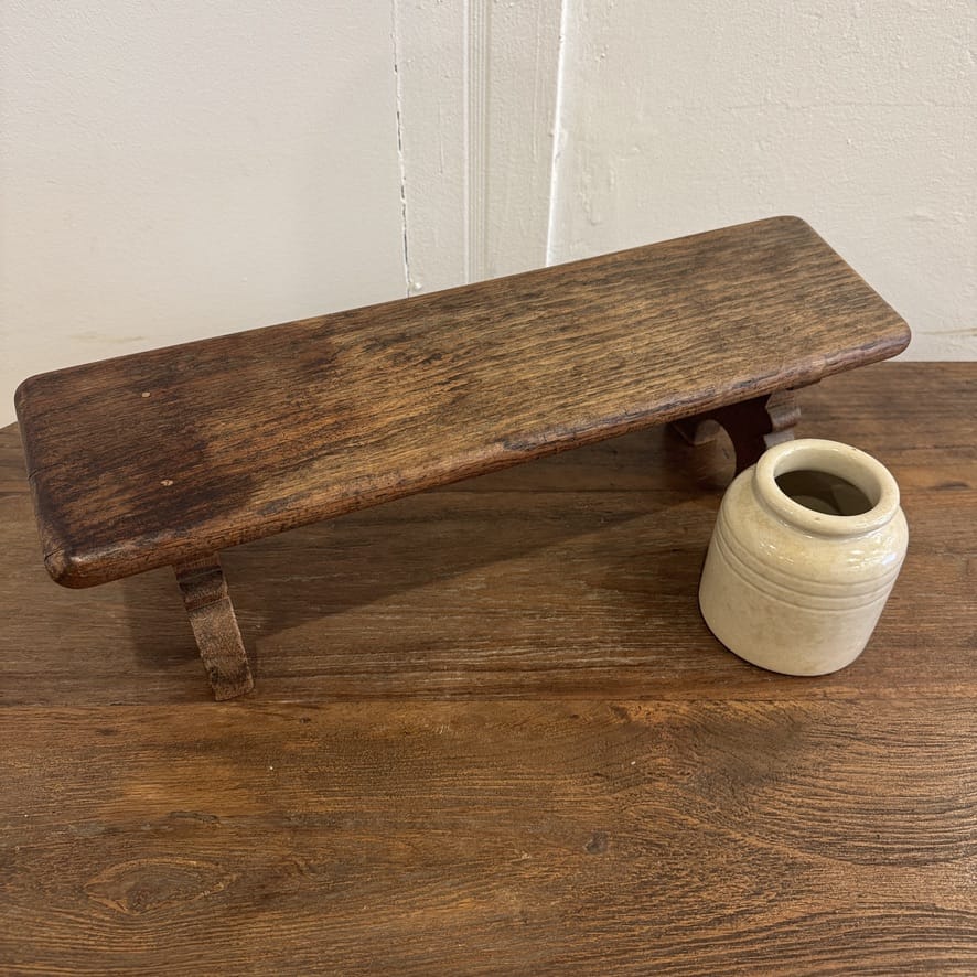 Water Tiger Furniture Small French Provincial Rustic Oak Bench, 1800s