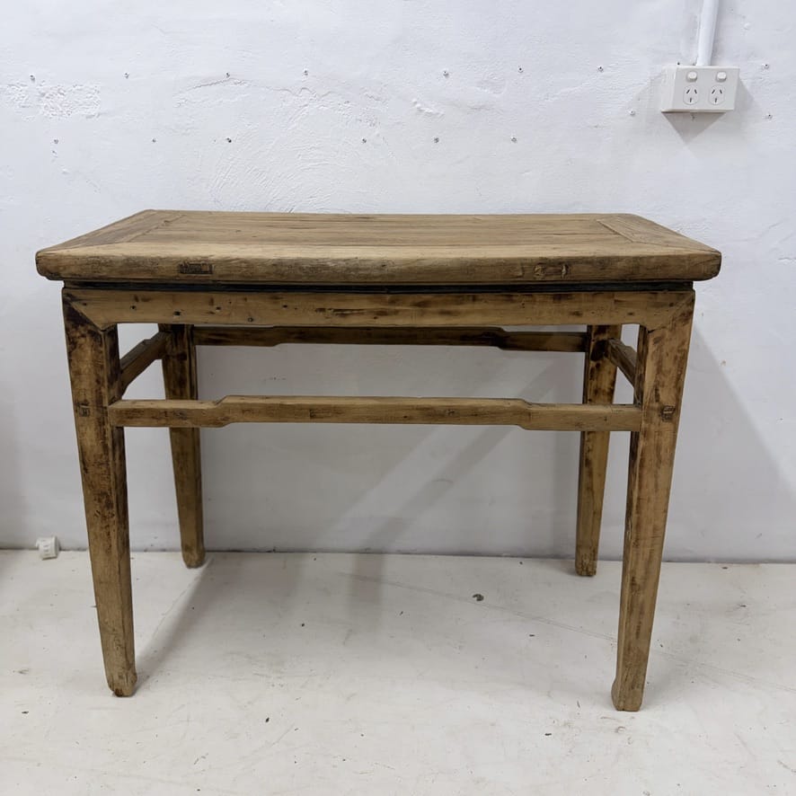 Water Tiger Furniture Light Coloured Antique Short Elm Console | 95x45x80cm