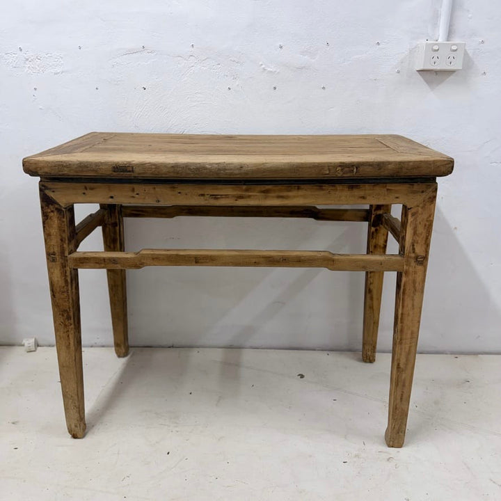 Water Tiger Furniture Light Coloured Antique Short Elm Console | 95x45x80cm