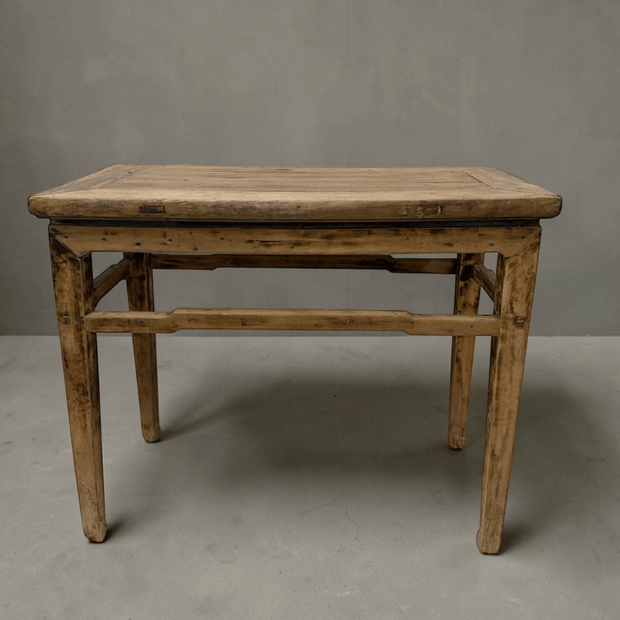 Water Tiger Furniture Light Coloured Antique Short Elm Console | 95x45x80cm