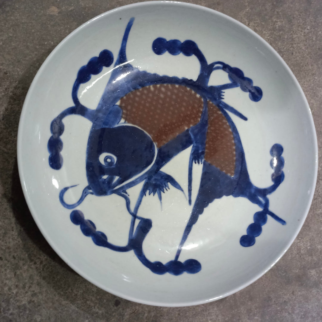 Water Tiger china Serving Bowls . Qing Kangxi Inspired Blue and White Porcelain Bowls - Multiple Patterns