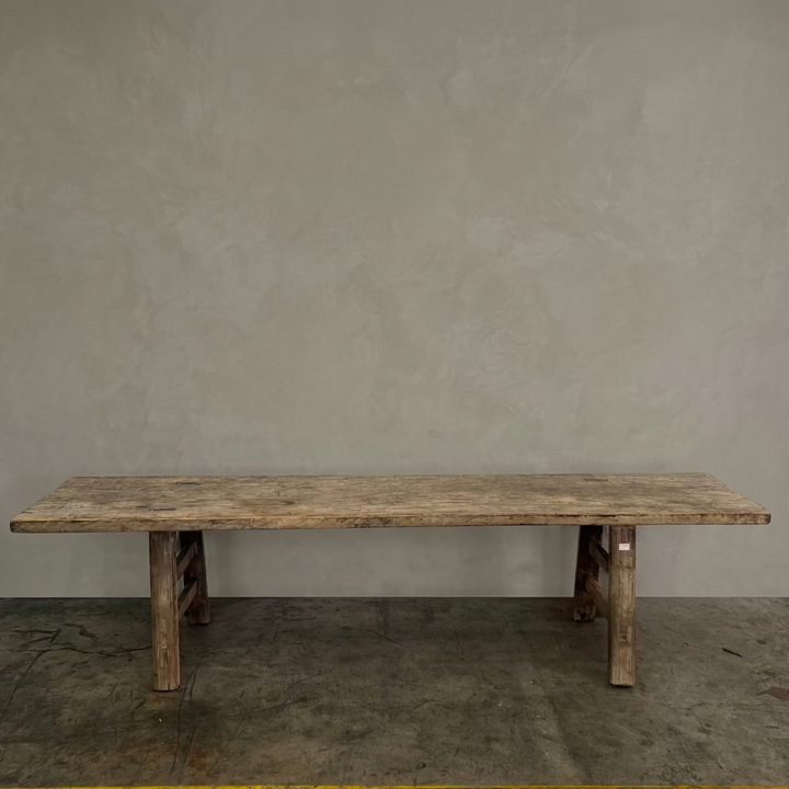 Water Tiger Furniture Antique Long Narrow Elm Bench |188x34x60cm