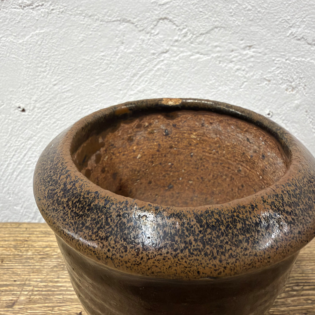 Water Tiger Decor Small Antique Black Ceramic Pot