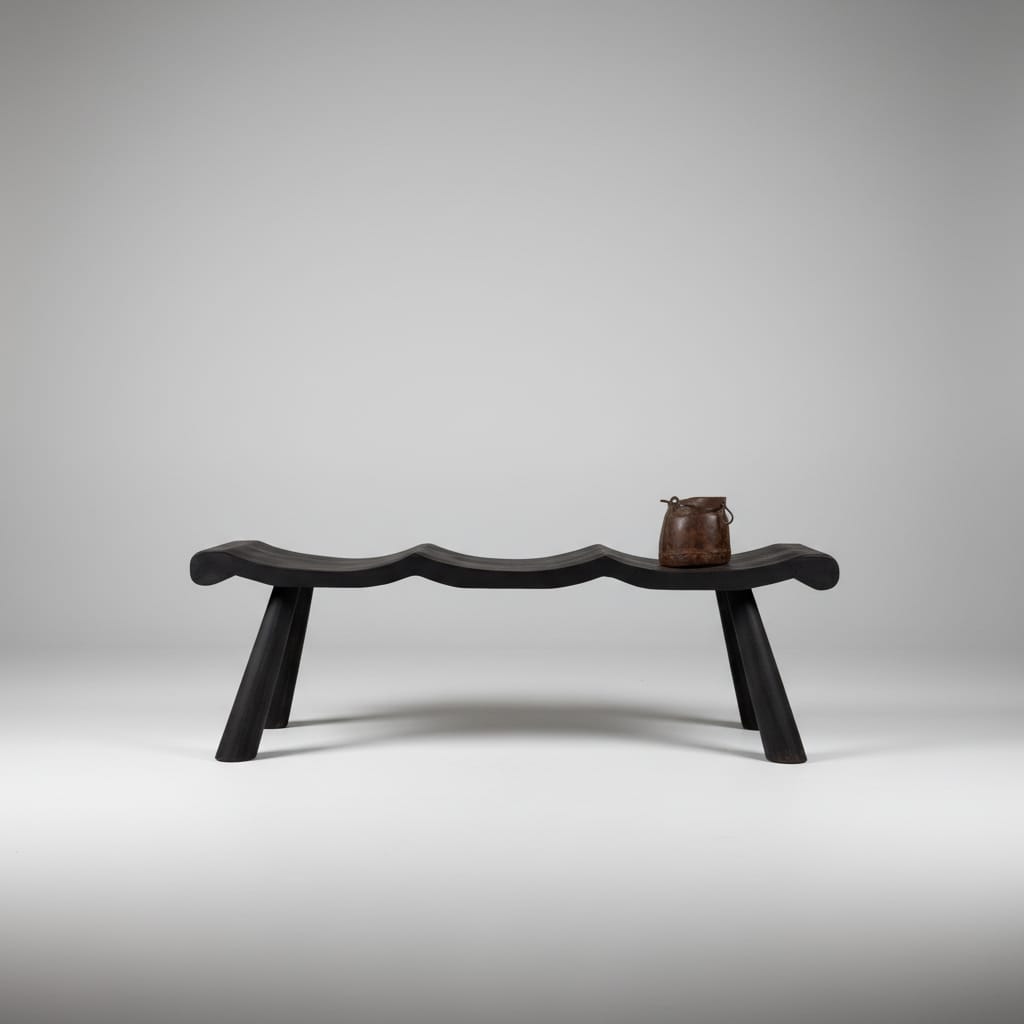 Water Tiger Furniture Wavy Bench - Handcrafted Teakwood Furniture