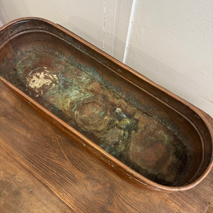 Water Tiger France Antique French Copper Poissonnière Fish Poacher, 19th Century