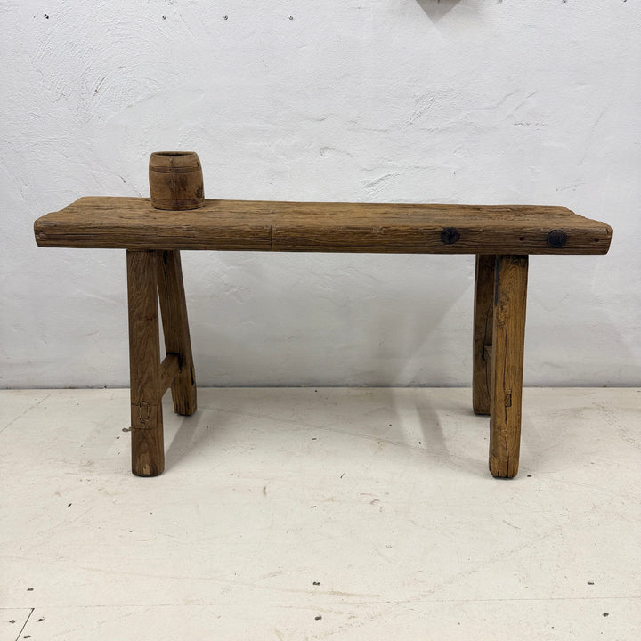 Water Tiger Furniture Chinese Elm Short Bench | 105x27x54cm