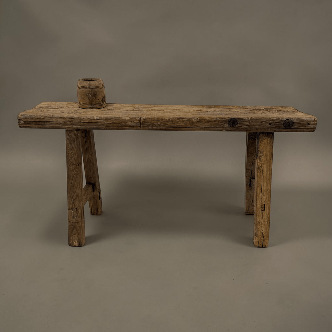 Water Tiger Furniture Chinese Elm Short Bench | 105x27x54cm