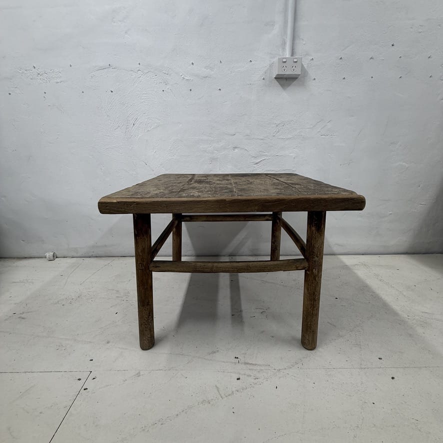 Water Tiger Furniture Simple Chinese Square Elm Side Tables | 68x68x52cm