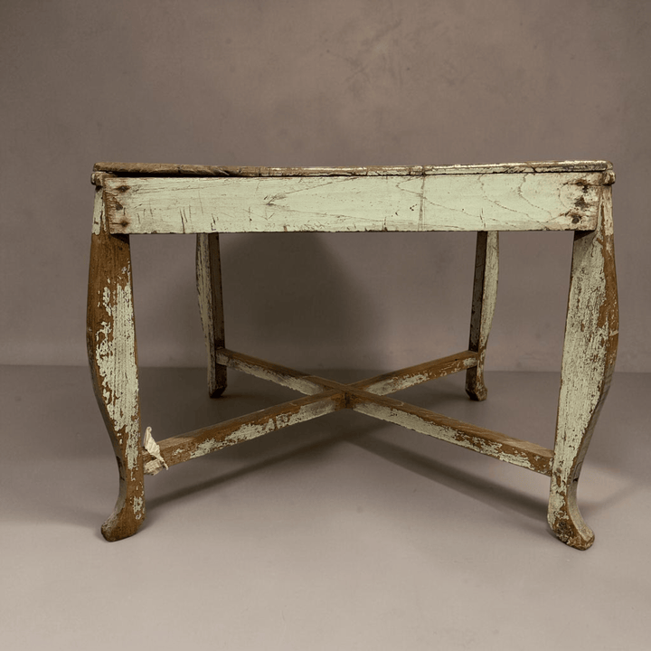 Water Tiger Furniture Square Teak Table With Painted Patina