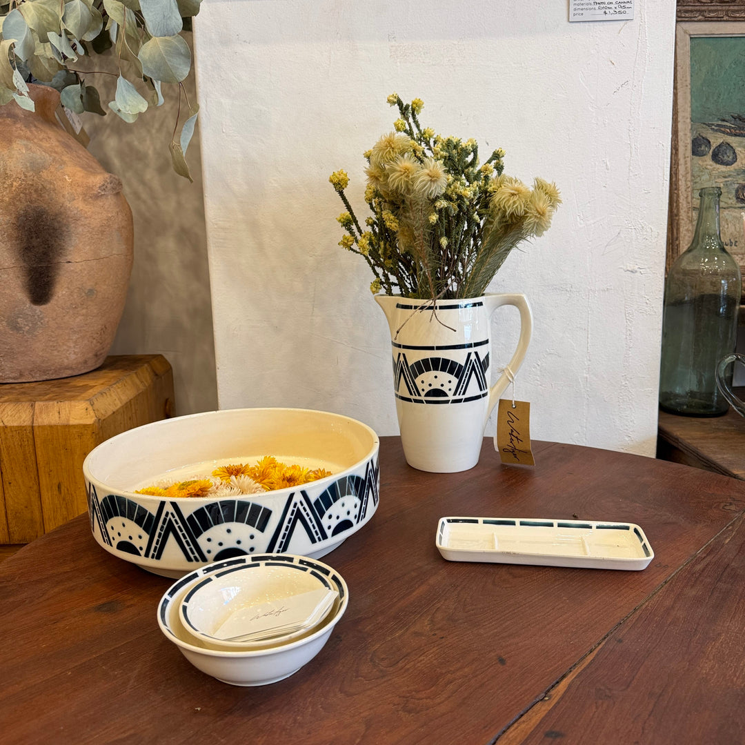 Water Tiger Furniture Antique French Washstand Set | Vintage Ceramic toiletry Set | Water Tiger
