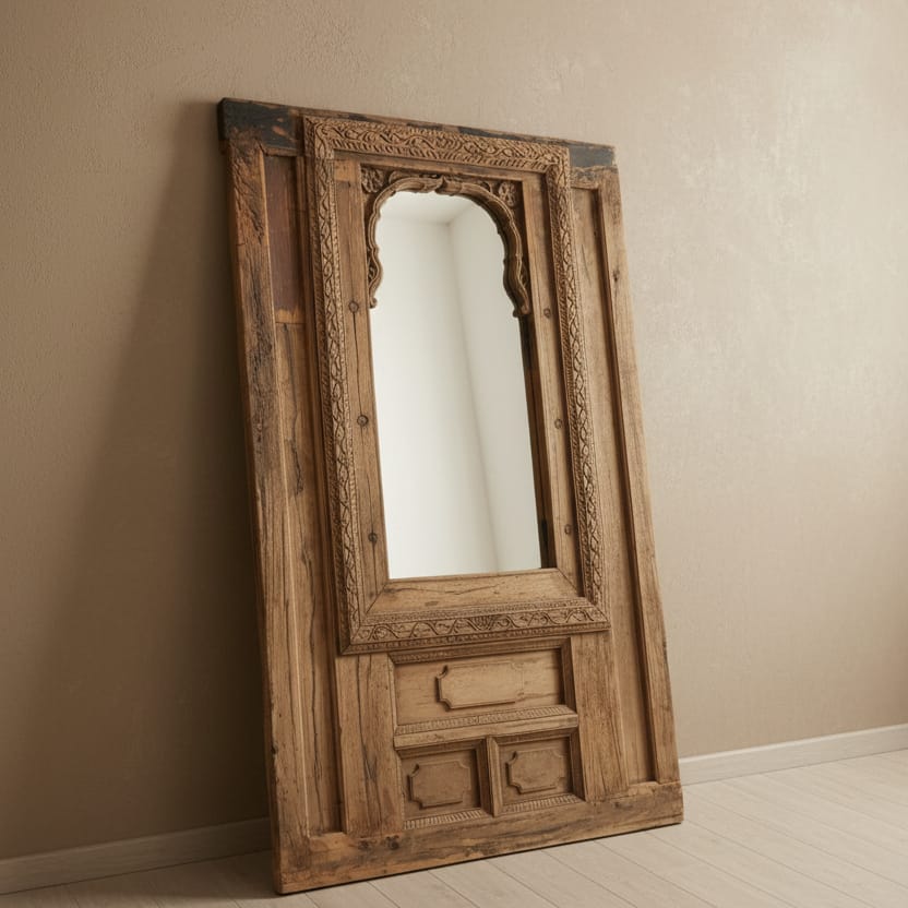 Water Tiger india Aged Oversized Indian Mirror