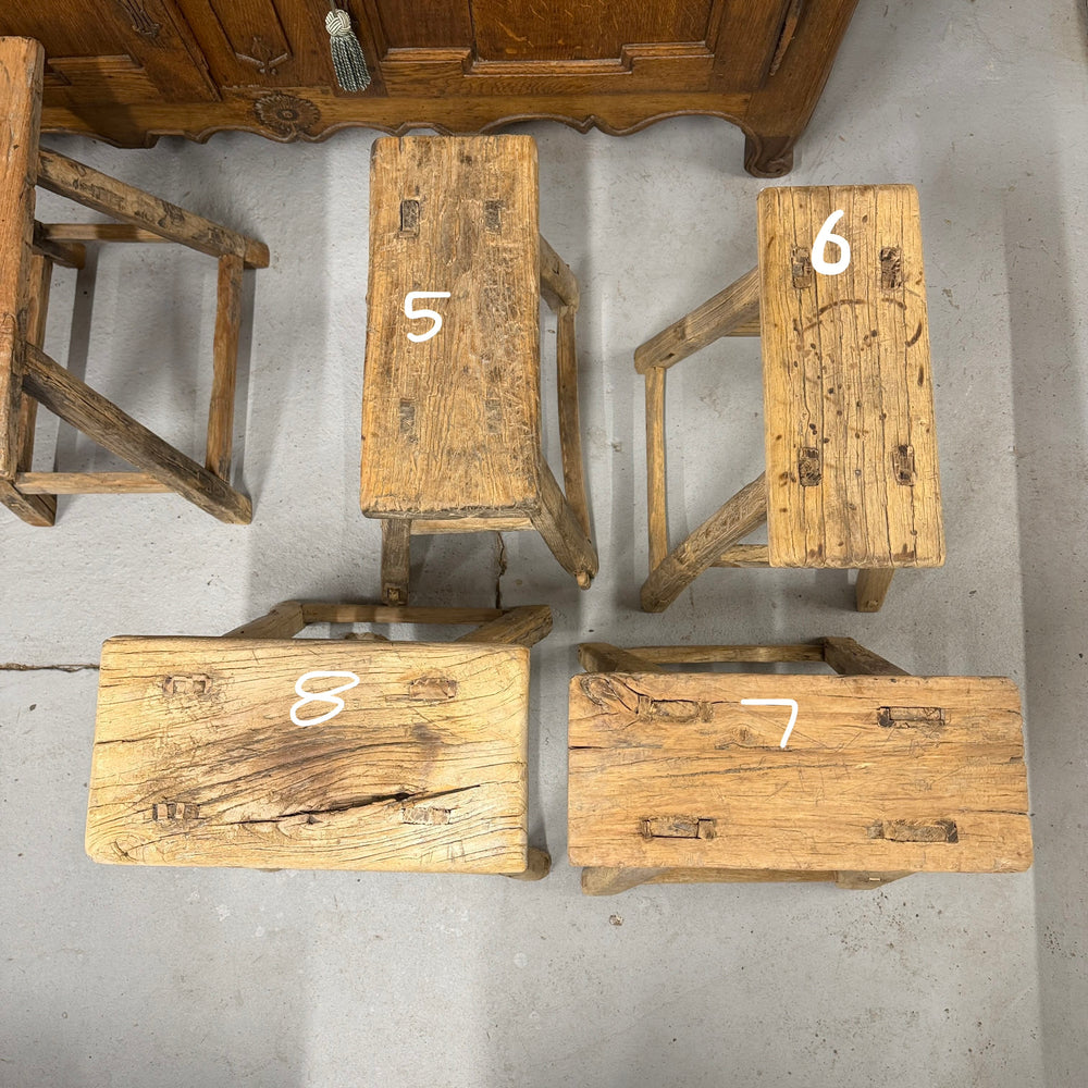 Water Tiger Furniture Original Vintage Chinese Elm Workers Stools