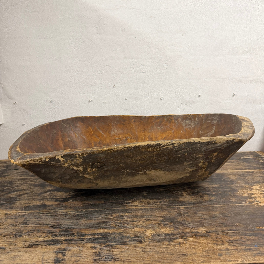 Water Tiger Decor Large Antique Wooden Dough Bowl
