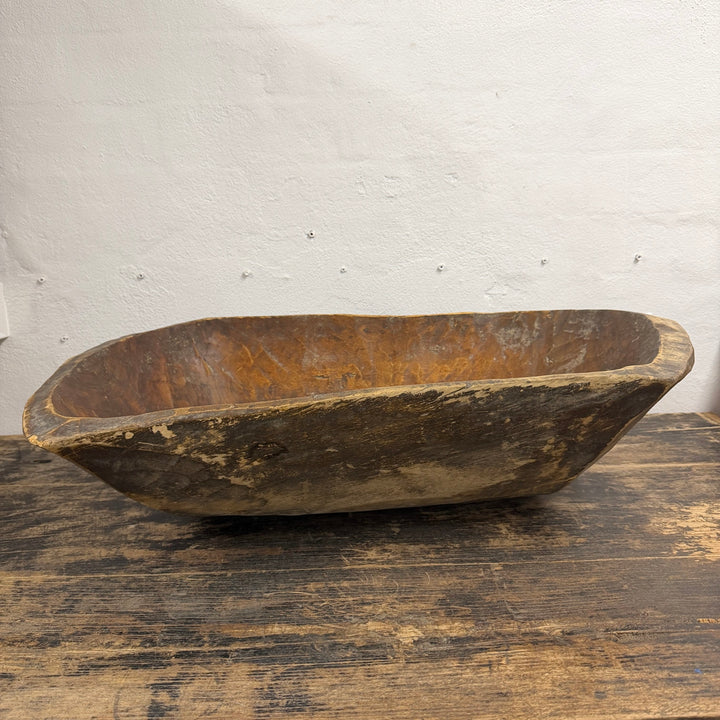 Water Tiger Decor Large Antique Wooden Dough Bowl