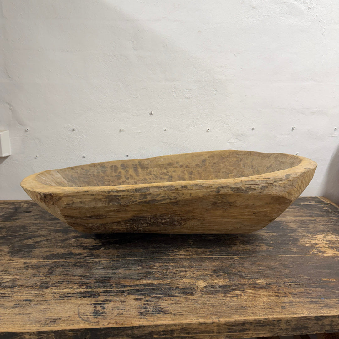 Water Tiger Decor Large Antique Wooden Dough Bowl