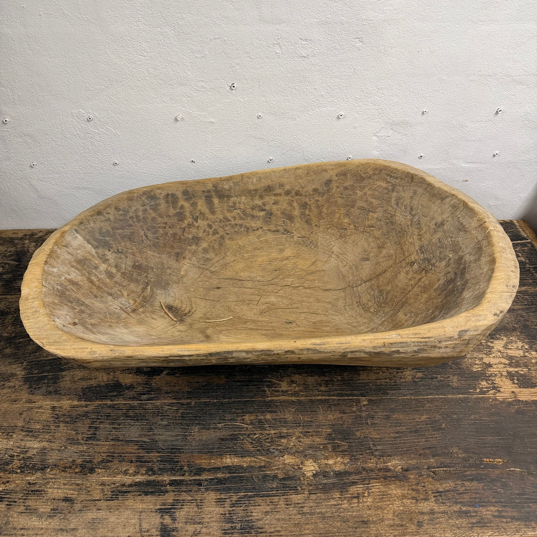 Water Tiger Decor Large Antique Wooden Dough Bowl