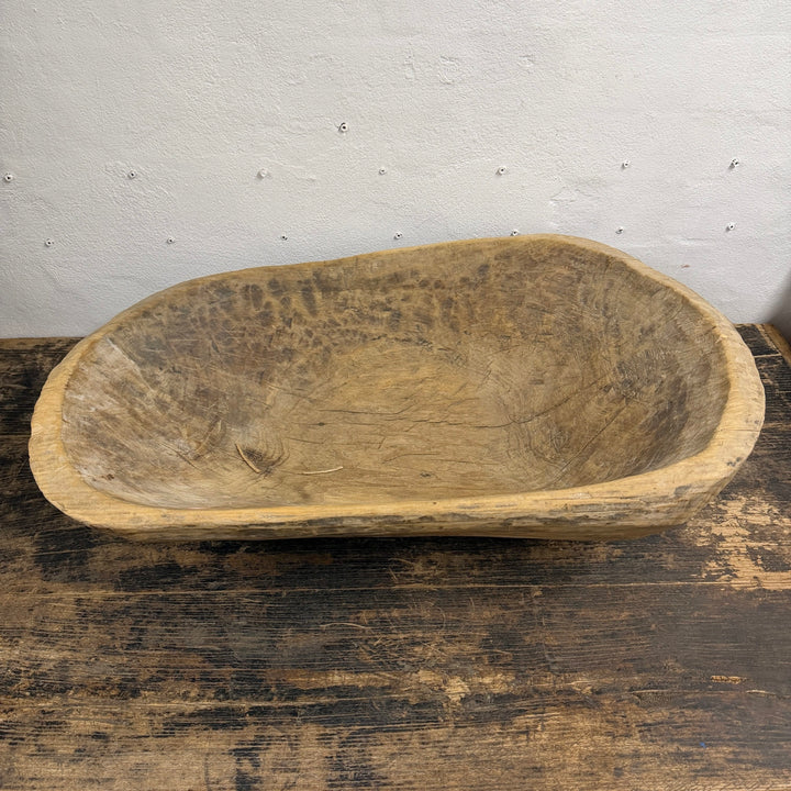 Water Tiger Decor Large Antique Wooden Dough Bowl