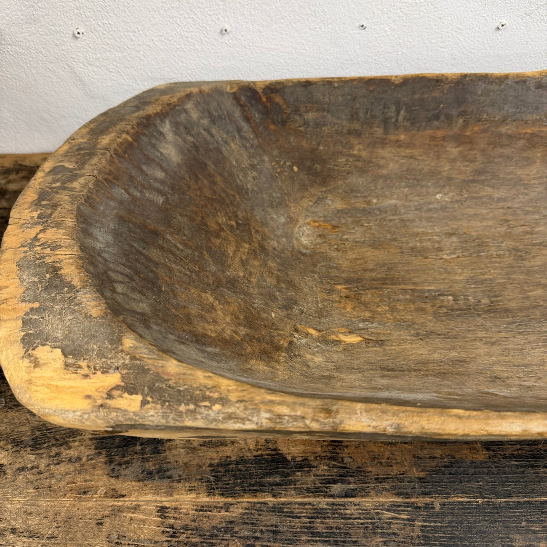 Water Tiger Decor Large Antique Wooden Dough Bowl