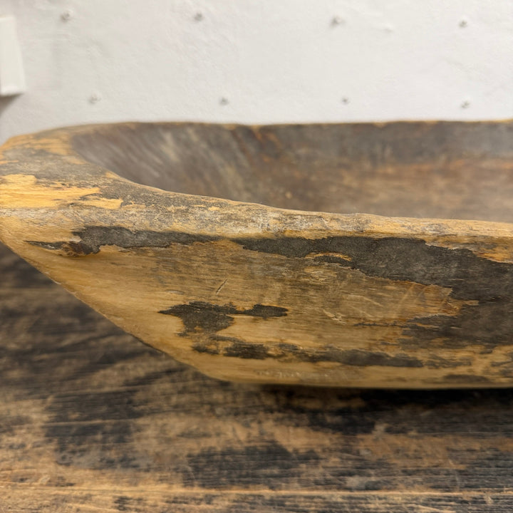 Water Tiger Decor Large Antique Wooden Dough Bowl