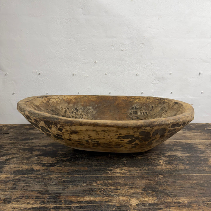 Water Tiger Decor Large Antique Wooden Dough Bowl