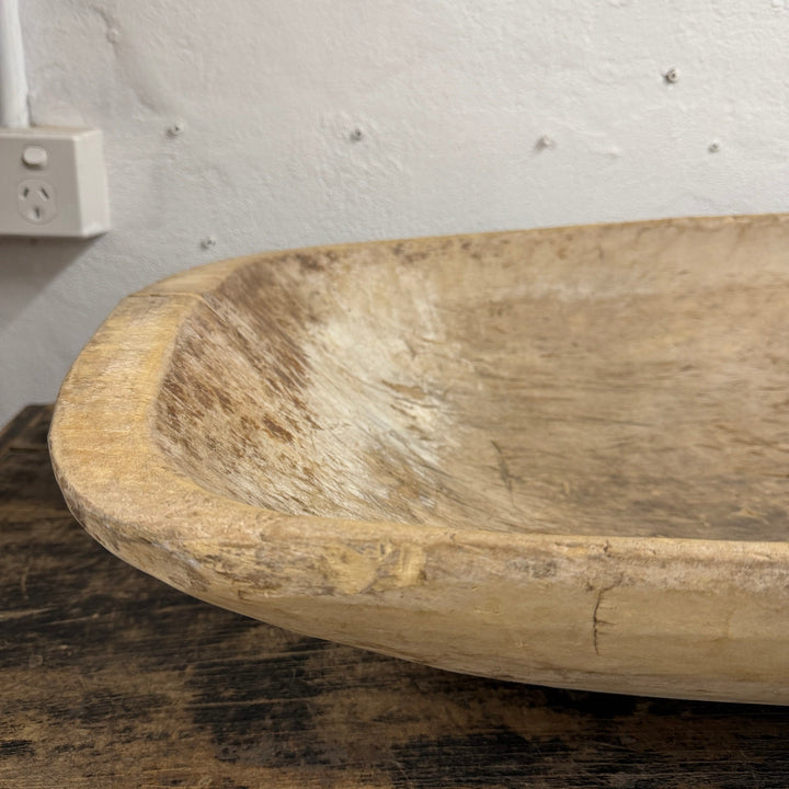 Water Tiger Decor Large Antique Wooden Dough Bowl