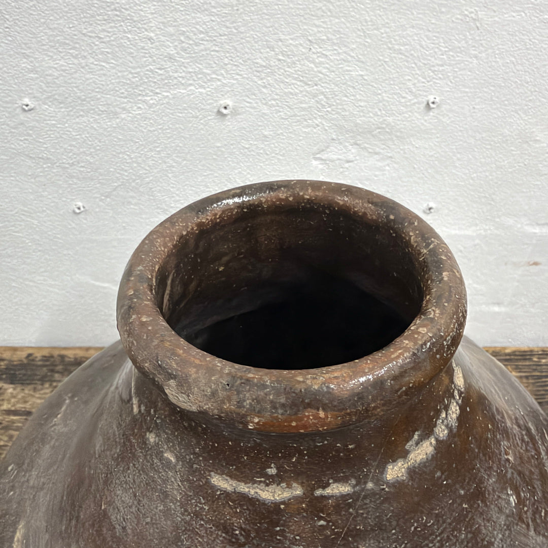 Water Tiger Decor Indonesian Aged Ceramic Pot - Just One