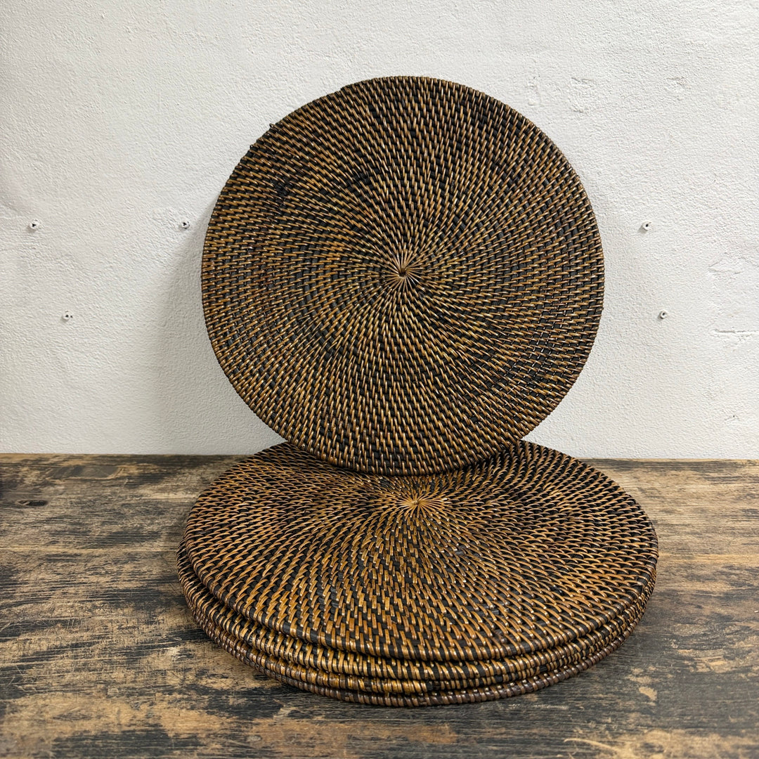 Water Tiger Decor Rattan Round Placemats