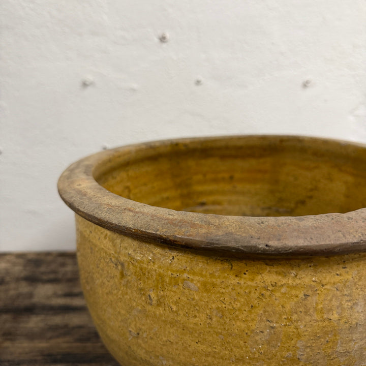 Water Tiger Decor Indonesian Aged Mustard Glazed Pots