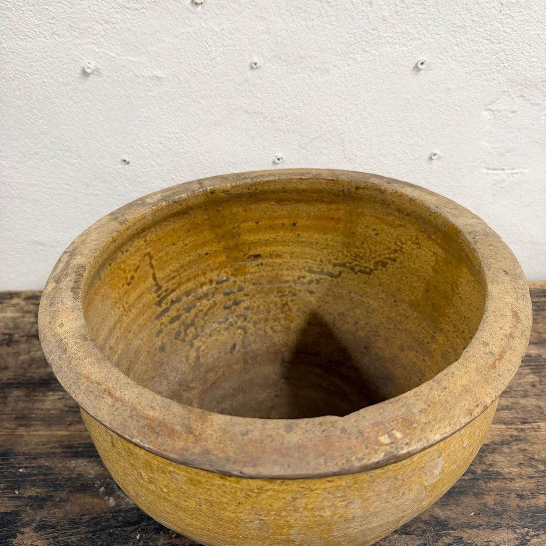 Water Tiger Decor Indonesian Aged Mustard Glazed Pots