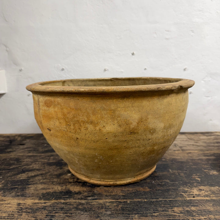 Water Tiger Decor Indonesian Aged Mustard Glazed Pots