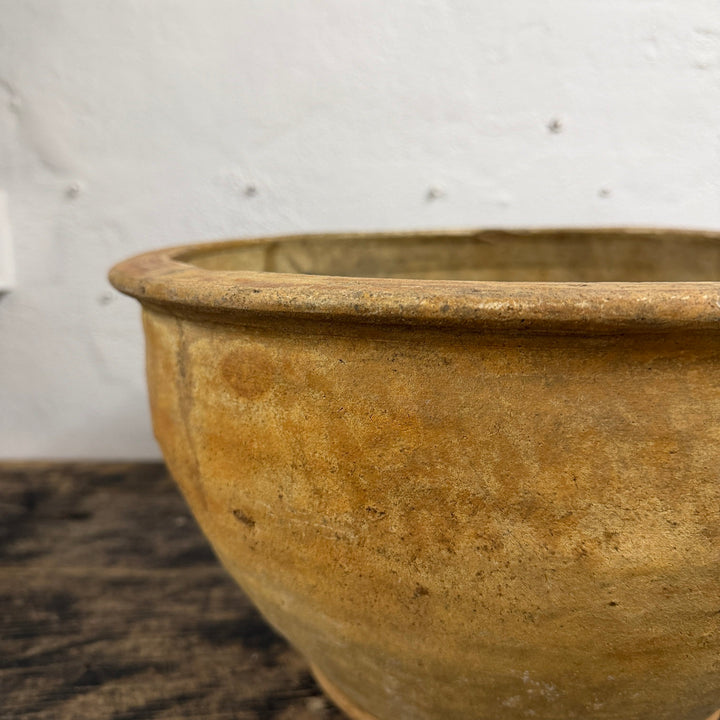 Water Tiger Decor Indonesian Aged Mustard Glazed Pots