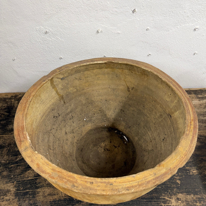 Water Tiger Decor Indonesian Aged Mustard Glazed Pots