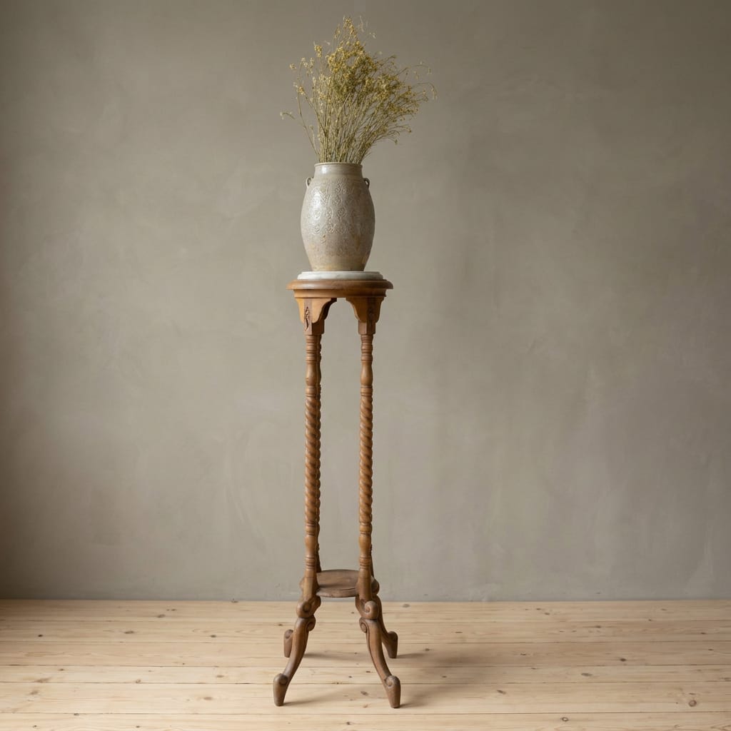 Water Tiger Furniture Vintage Wooden Plant Stands With Marble Tops