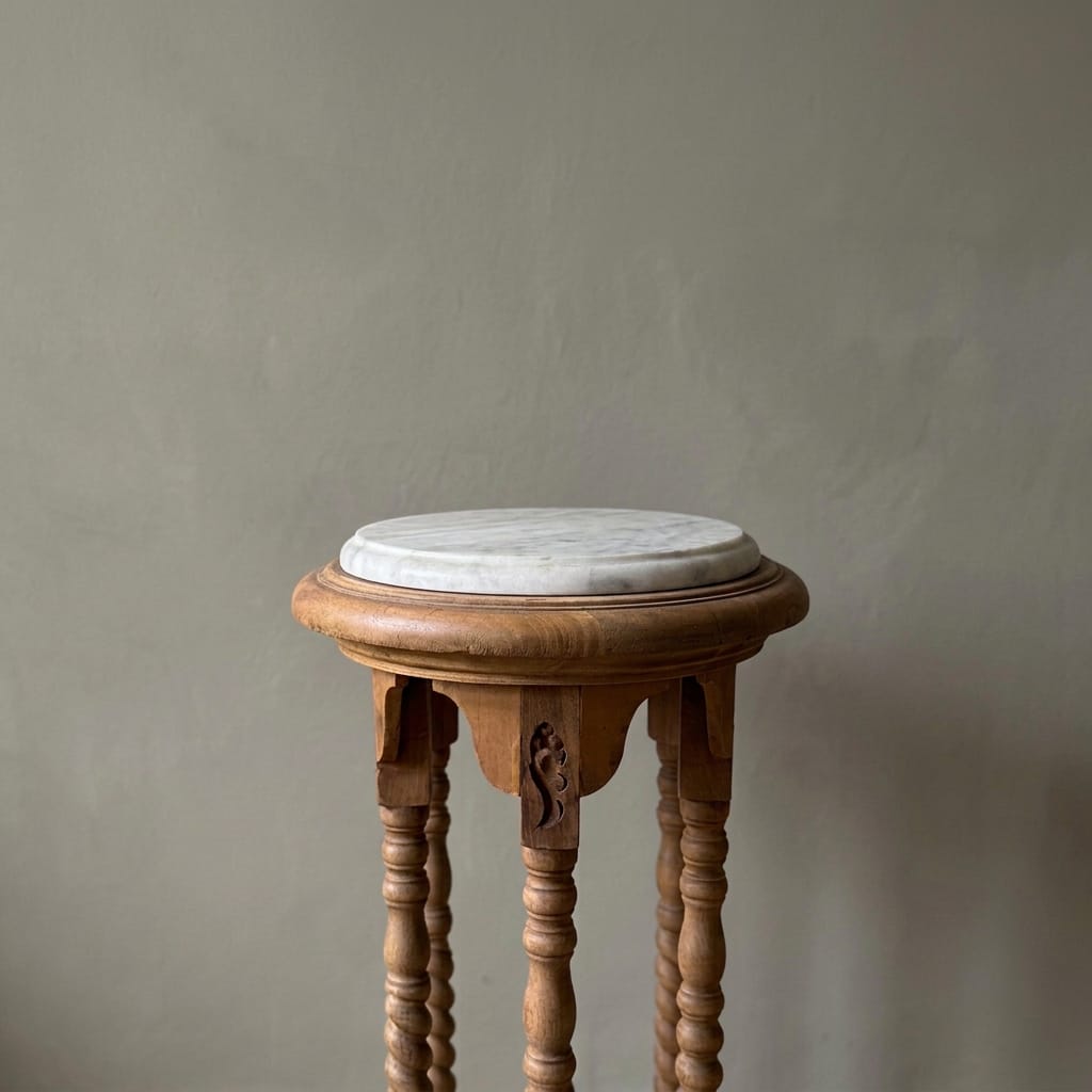 Water Tiger Furniture Vintage Wooden Plant Stands With Marble Tops