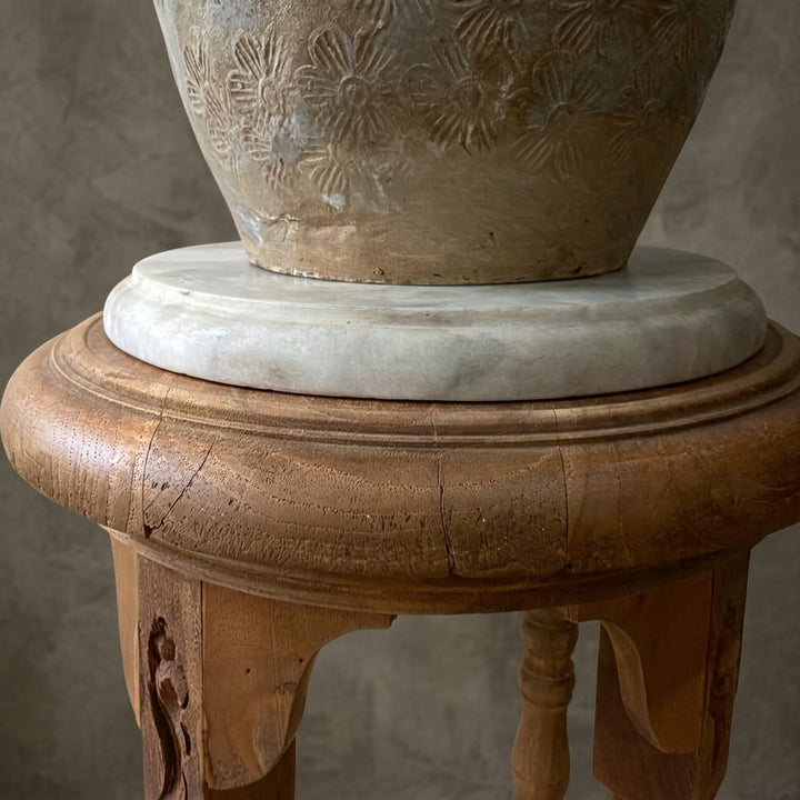 Water Tiger Furniture Vintage Wooden Plant Stands With Marble Tops