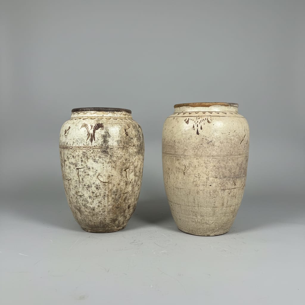 Water Tiger Decor Antique Chinese "Cizhou" Pots