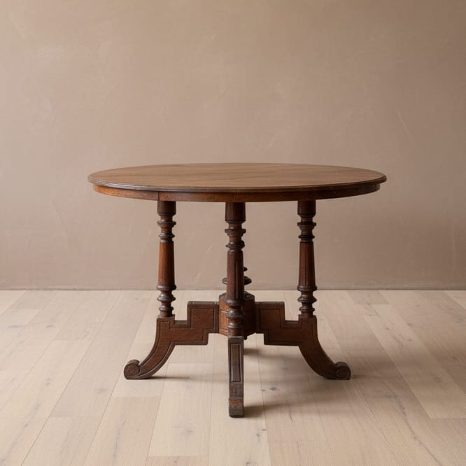 Water Tiger Furniture Antique Teak Round Table from Java | Indonesian Furniture