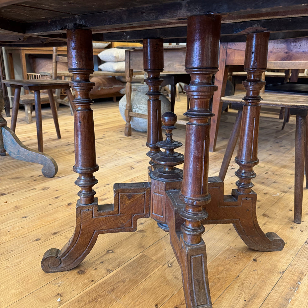 Water Tiger Furniture Antique Teak Round Table from Java | Indonesian Furniture