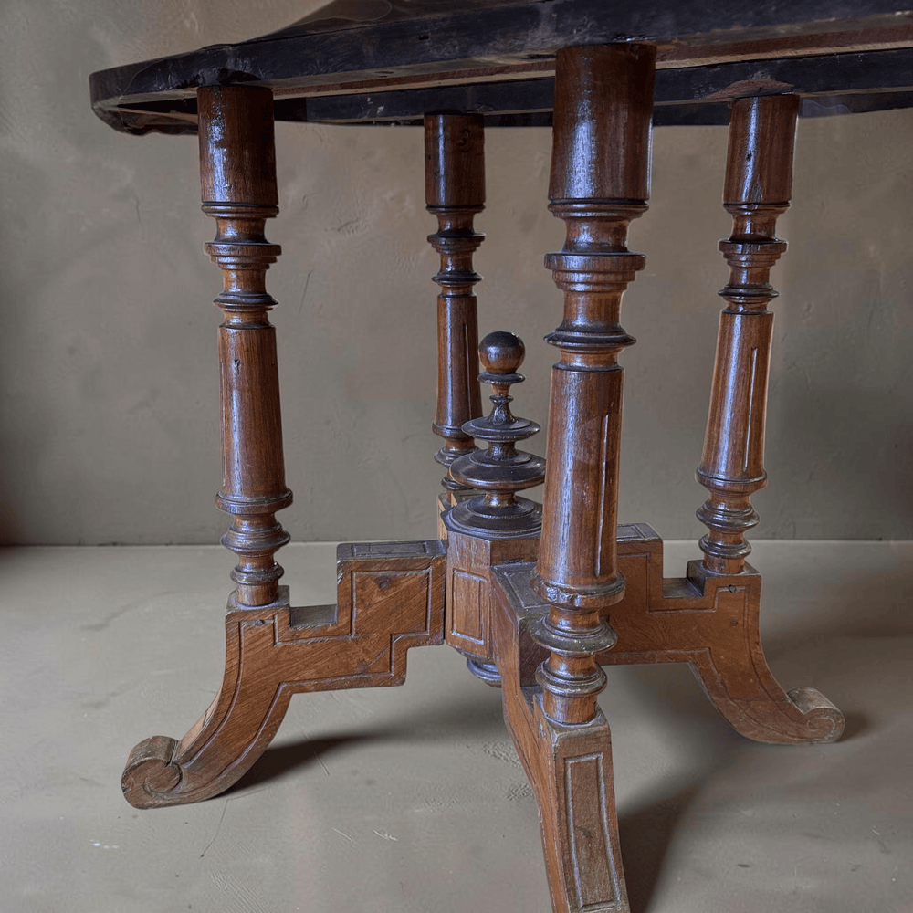 Water Tiger Furniture Antique Teak Round Table from Java | Indonesian Furniture
