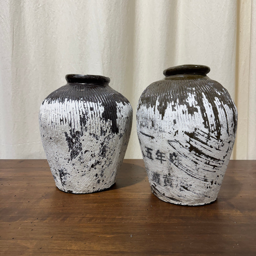 Water Tiger china Ancient White Washed Chinese Wine Pots