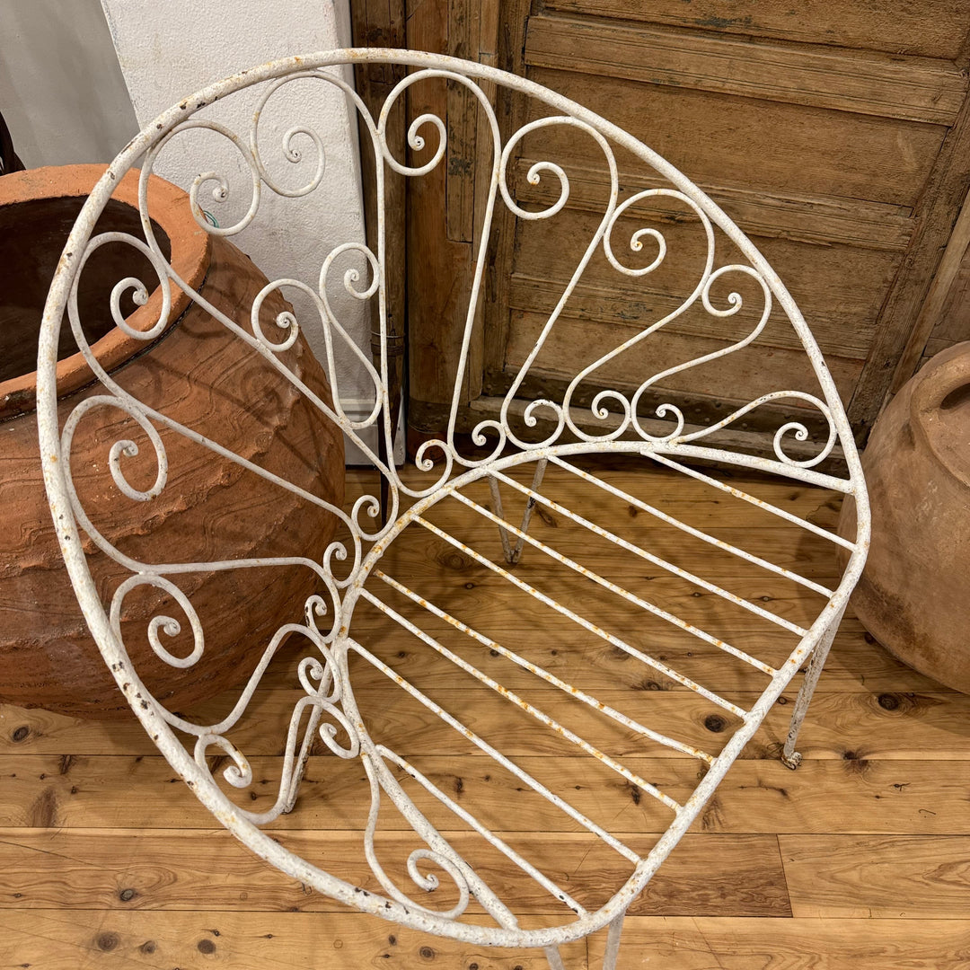 Water Tiger Furniture Antique French White Iron Chair