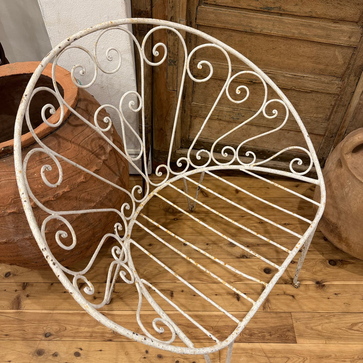 Water Tiger Furniture Antique French White Iron Chair