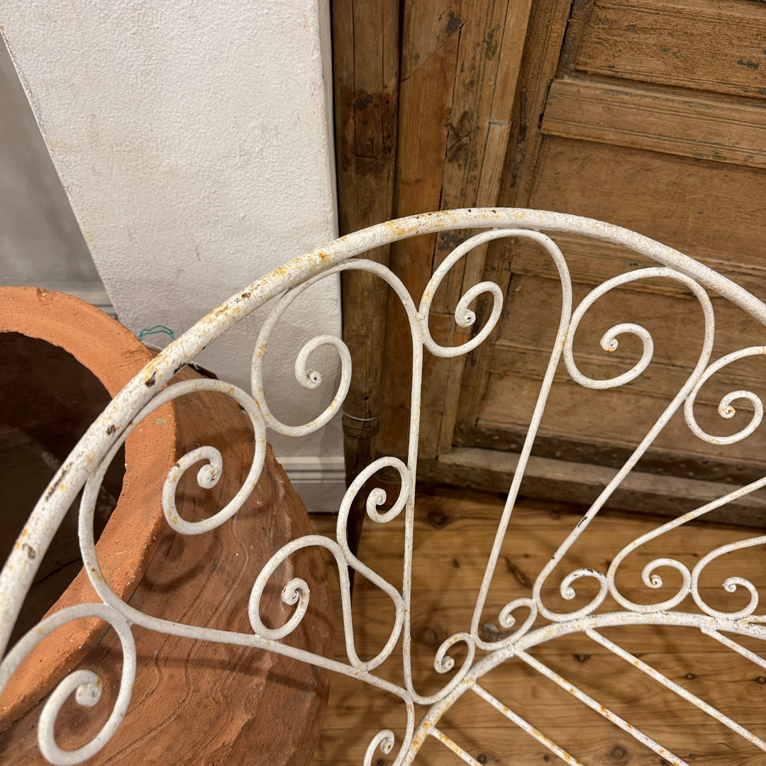 Water Tiger Furniture Antique French White Iron Chair