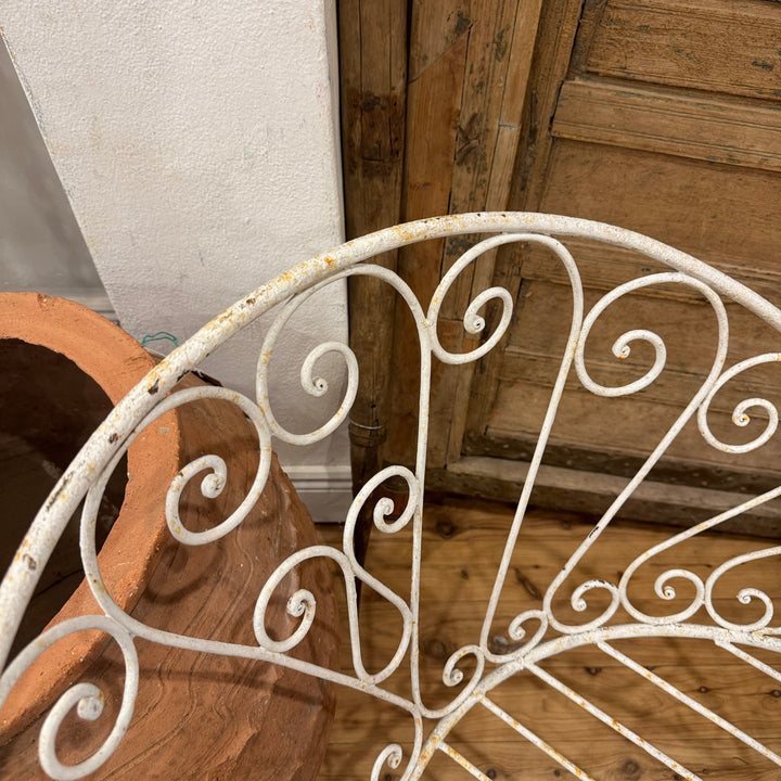 Water Tiger Furniture Antique French White Iron Chair